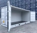 Contentor Marítimo 20 Pés High Cube Open Side – Cinzento Claro (Novo - Abertura Total)