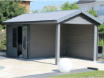 Abri Pool House em Compósito e Alumínio 6x3m – Espaço Relax & Armazenamento (Cinzento Claro)