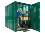 Contentor de Jardim 1,5 x 2,2 m – Box em Aço Galvanizado Verde RAL 6005 (Chão e Rampa Incluídos) - Image 2