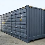 Contentor Marítimo 40 Pés High Cube Open Side – Cinzento Antracite (Novo - Abertura Total 12m)