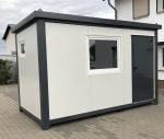 Contentor Escritório Habitacional 4x2,2m com Casa de Banho e Duche – Isolamento 7,5cm (Porta Hörmann)